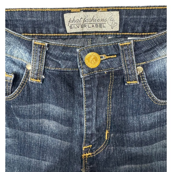 Phat Fashions Women's Silver Label‎ Denim Capri Jeans Dark Wash Cuffed SZ W29 - Picture 3 of 5